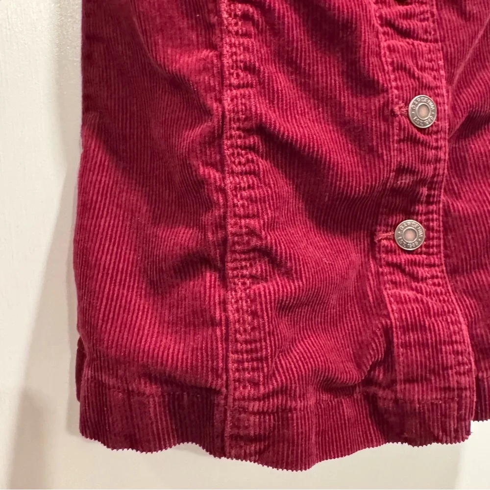 Gap Old‎ Navy Girls Burgundy Corduroy Overall Dress Set XS Jumper Floral Top